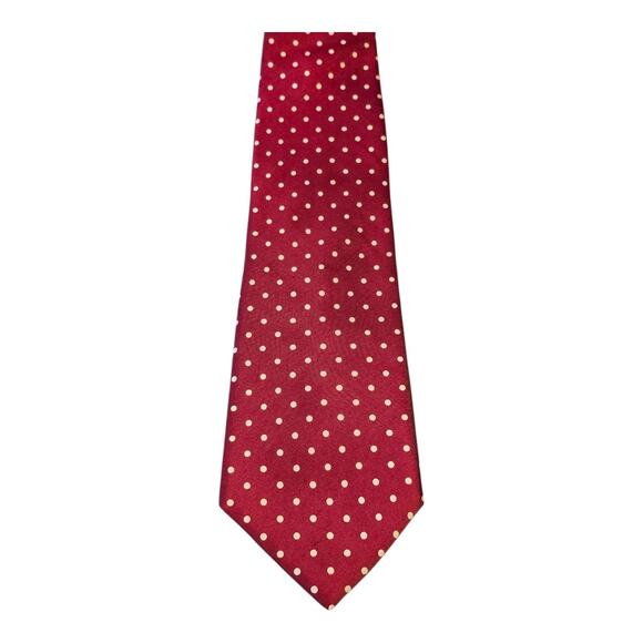 Vintage Bert Pulitzer Necktie Red White Polka Dot 100% Silk Classic Width USA - Picture 4 of 6